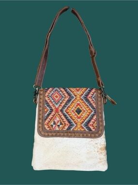 Myra Bag S-5753 Hazelnut Touch Cowhide Leather Western Boho Crossbody NWT